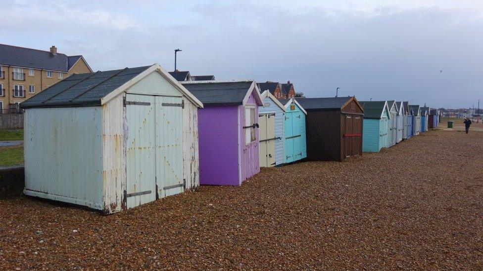 Beach huts in Felixstowe