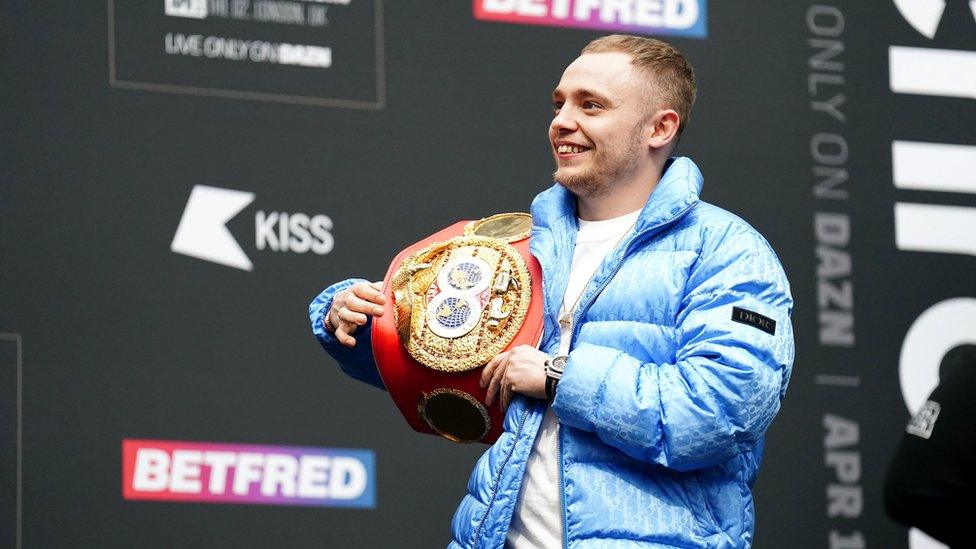 Sunny Edwards with his IBF flyweight title belt