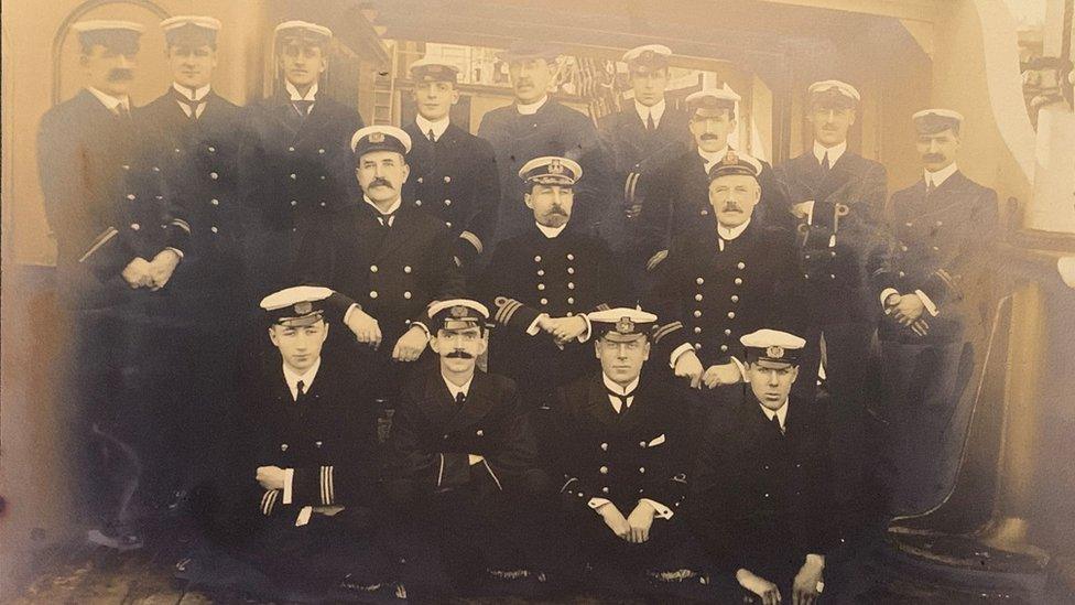 Samuel Smith with a group of staff on the S.S. Minia