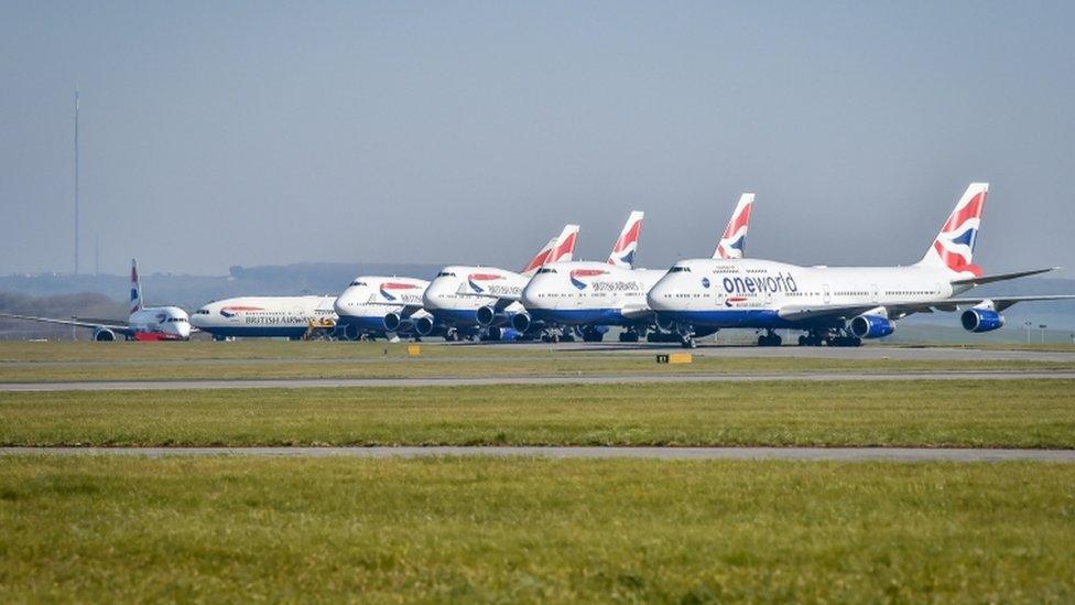 Planes at Cardiff airport