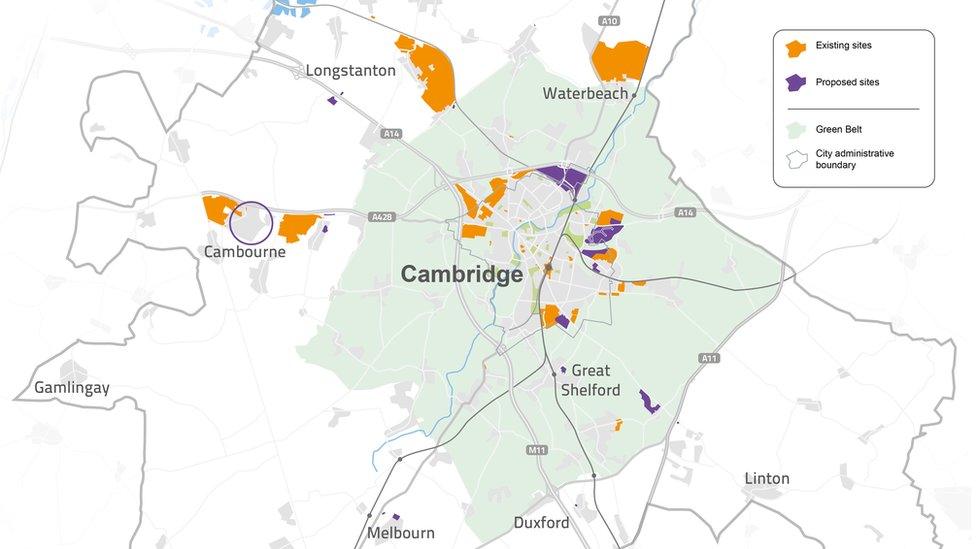 Existing and proposed development sites