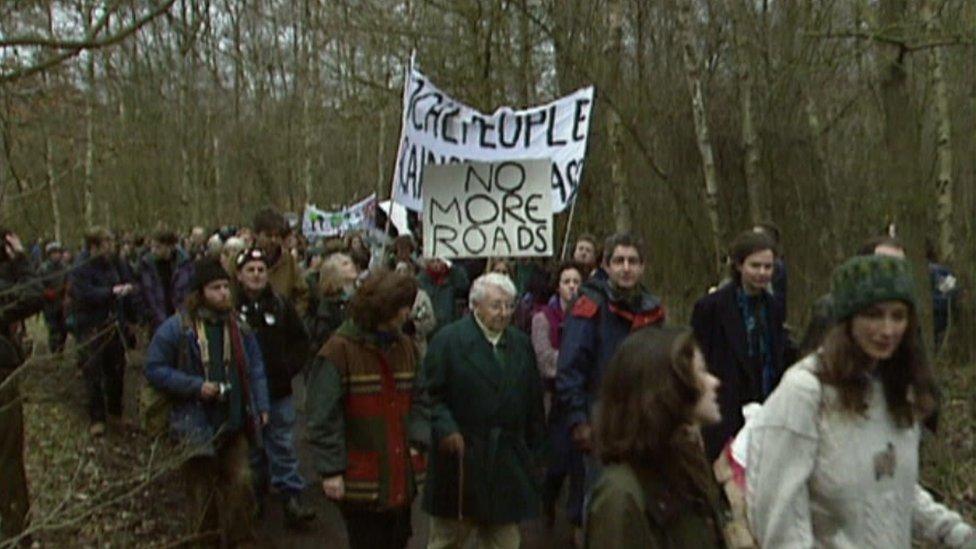 Protestors at Newbury in 1995