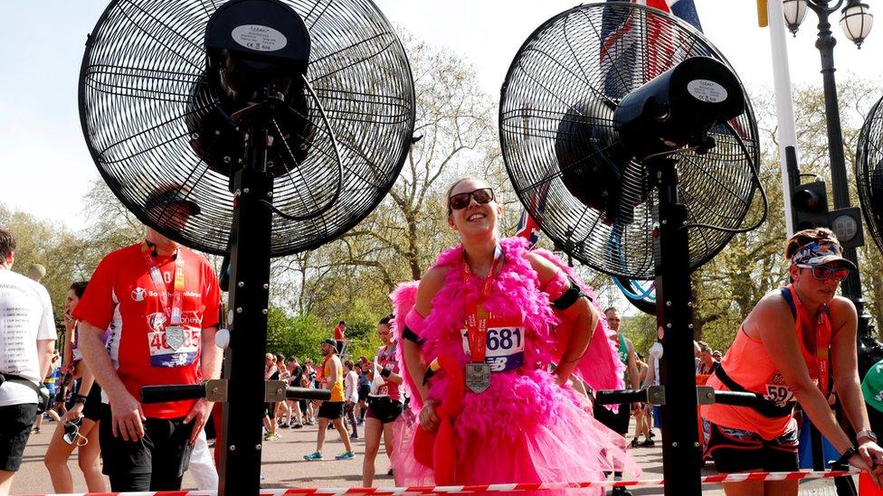 Fans near the finish line