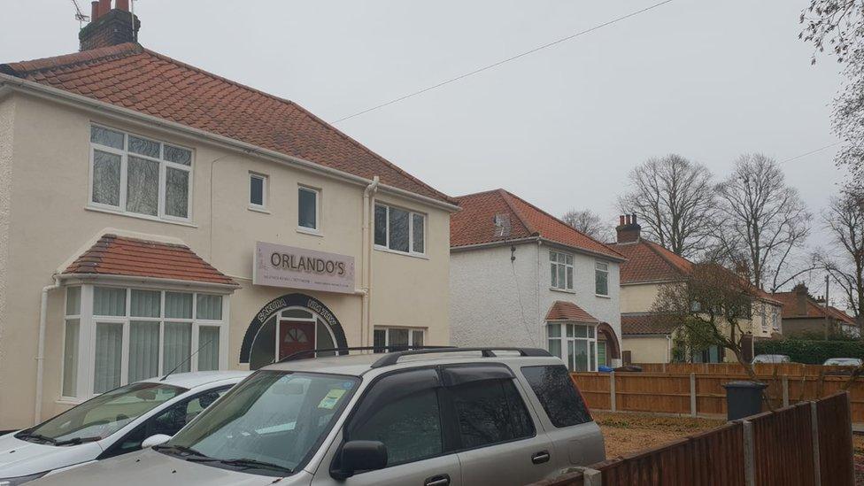 House on Earlham Rd with Orlando's sign