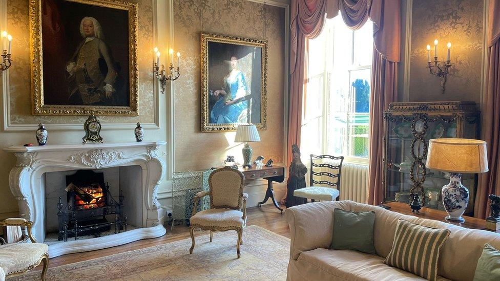 The drawing room in Lamport Hall