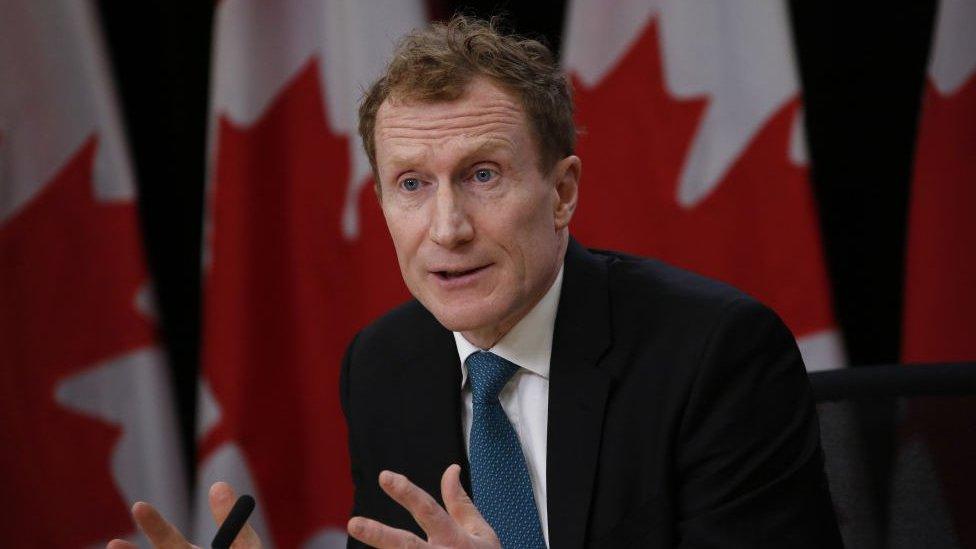 Marc Miller, Canada's immigration minister, speaks during a news conference in Ottawa, Ontario, Canada, on Thursday, Feb. 29, 2024.