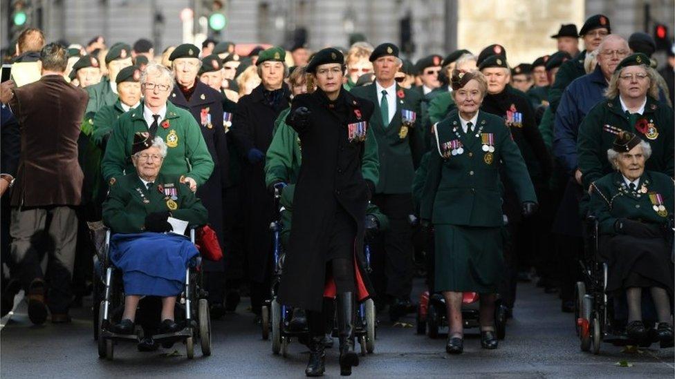 Veterans at the Cenotaph ceremony