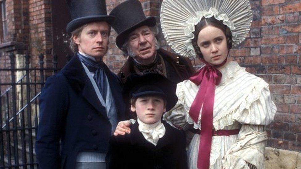 Cast members of Oliver Twist TV adaptation showing (clockwise from front): Ben Rodska as Oliver, Dominic Jephcott as Harry Maylie, Frank Middlemass as Mr Brownlow and Lysette Anthony as Rose Maylie.