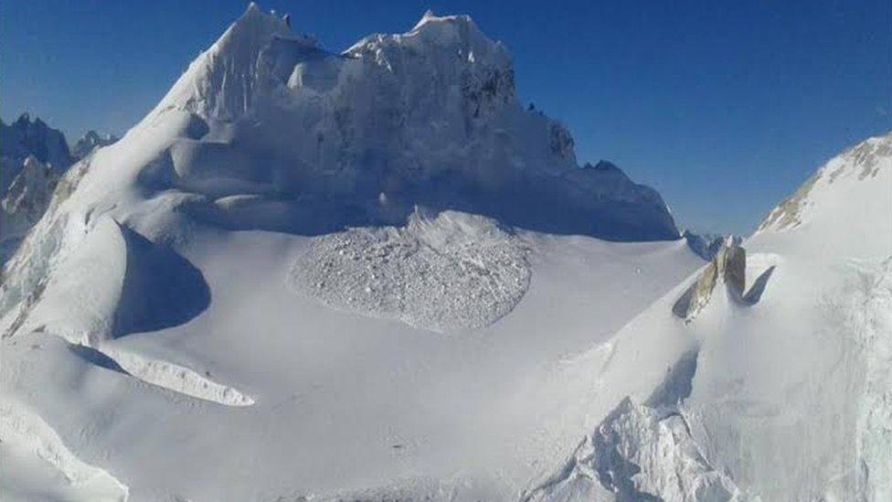 An Indian army handout image showing the area of avalanche, 4 Feb 2016