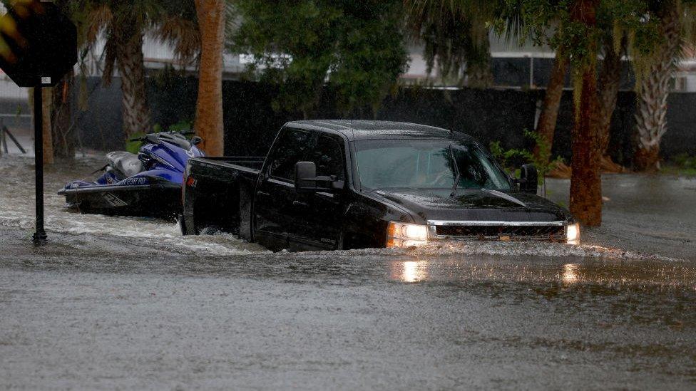 Car flooded because of Hurricane Idalia