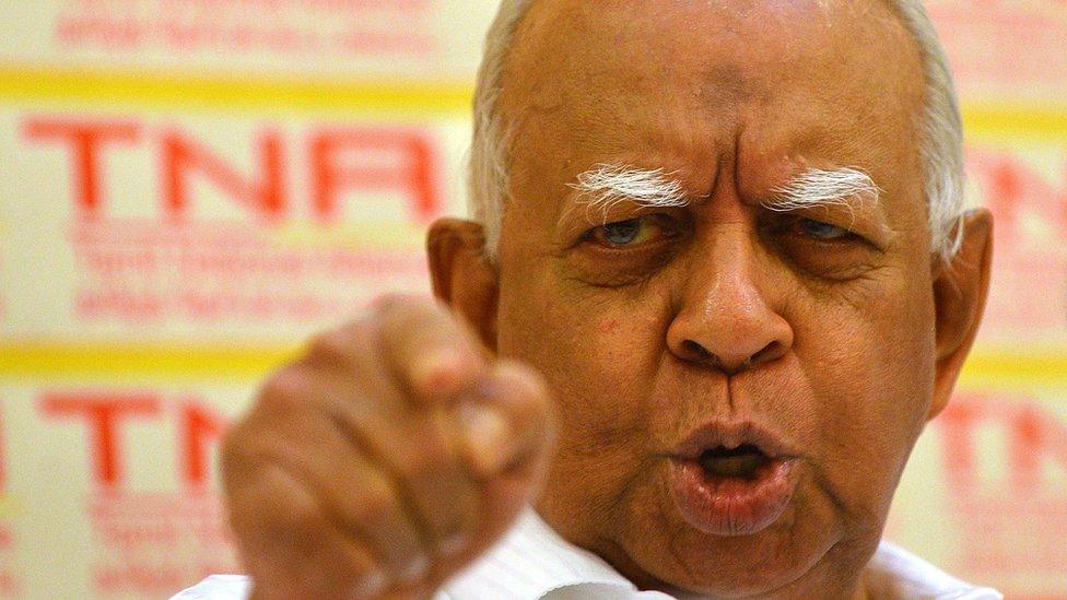 File photo: Sri Lankan Tamil National Alliance (TNA) leader Rajavarothayam Sampanthan