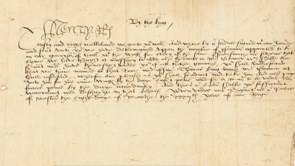 Henry VIII letter