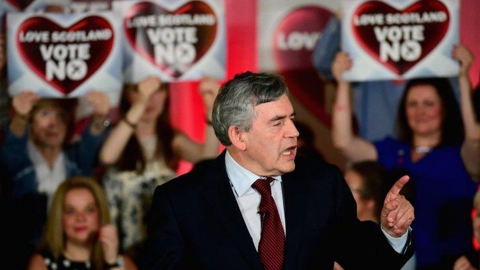 Gordon Brown campaigning during the 2014 Scottish independence referendum