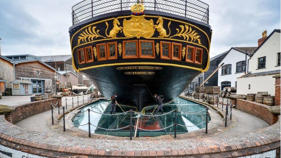 Cleaners at SS Great Britain