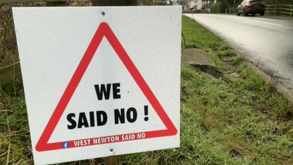 Sign in village of New Ellerby