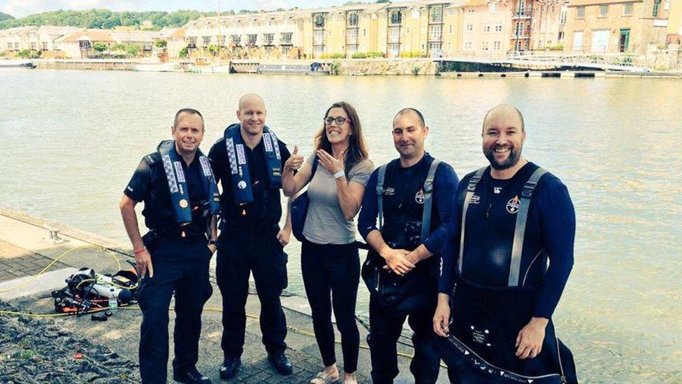 Nicola Hazell and Avon and Somerset Police's dive team