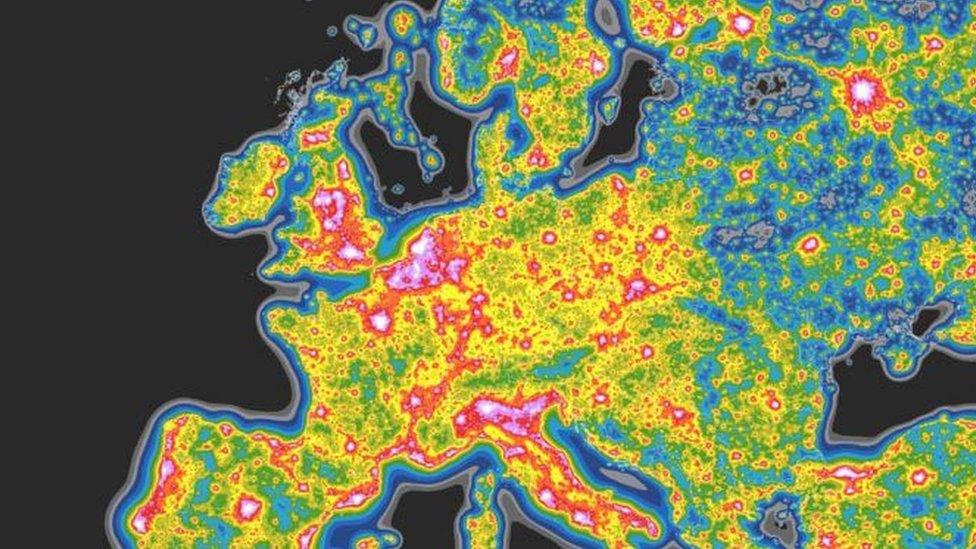 Global map of brightness