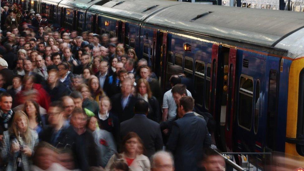 People at station