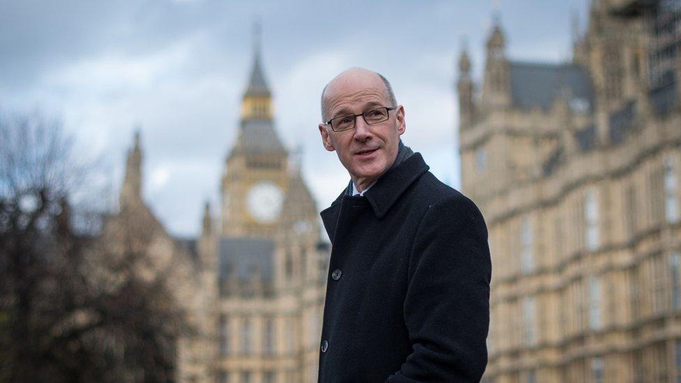 John Swinney outside Westminster