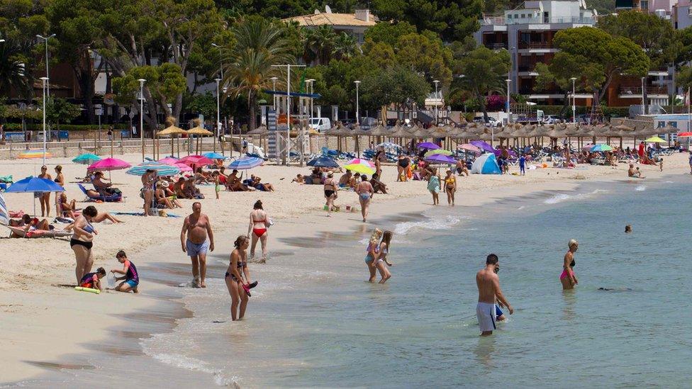 A beach in Calvia, Majorca