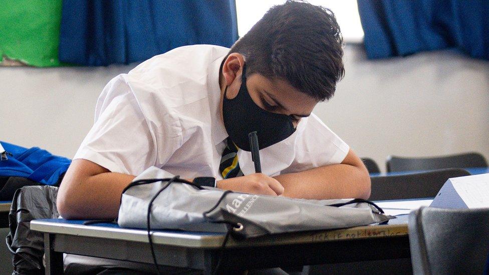 Student wearing a mask during lessons