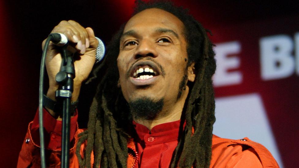 Benjamin Zephaniah performing on stage during the One Big No anti-war concert, at Shepherd's Bush Empire in London.