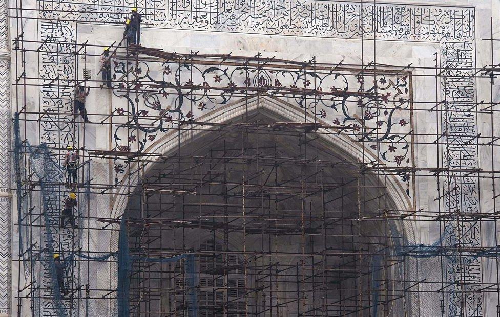 The government conducts regular restoration work on the Taj Mahal