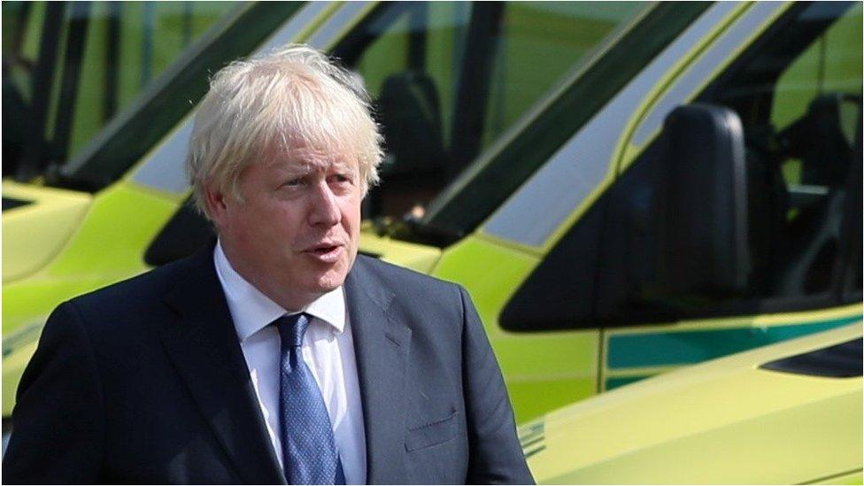 Boris Johnson on a visit to the Northern Ireland Ambulance Service