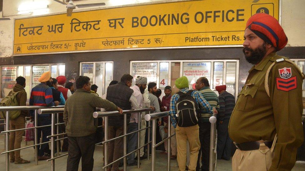 A railway ticket booking office in Amritsar