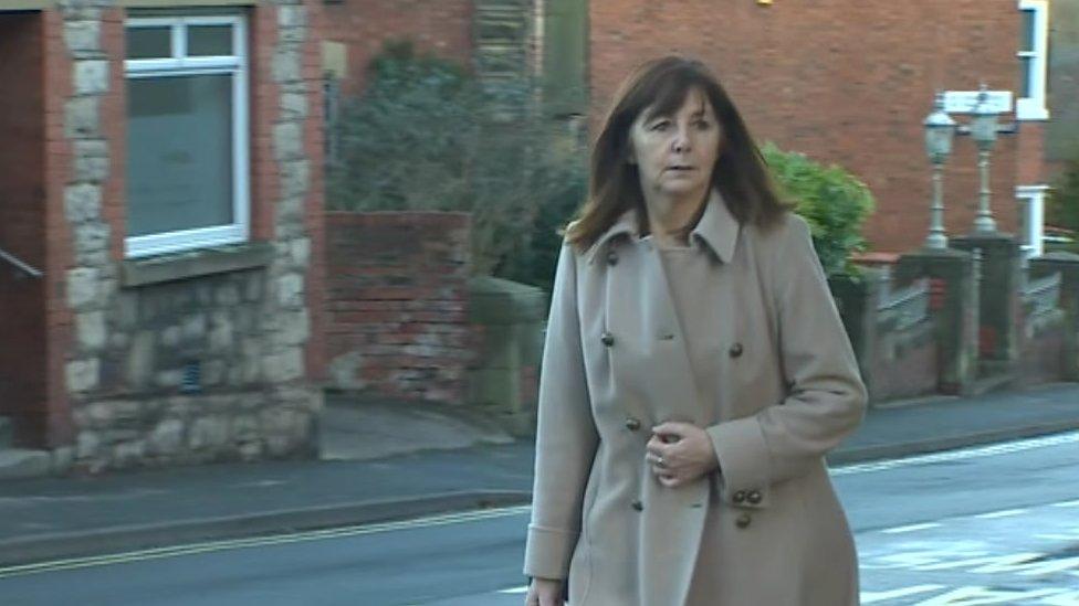 Lesley Griffiths arriving at the inquest