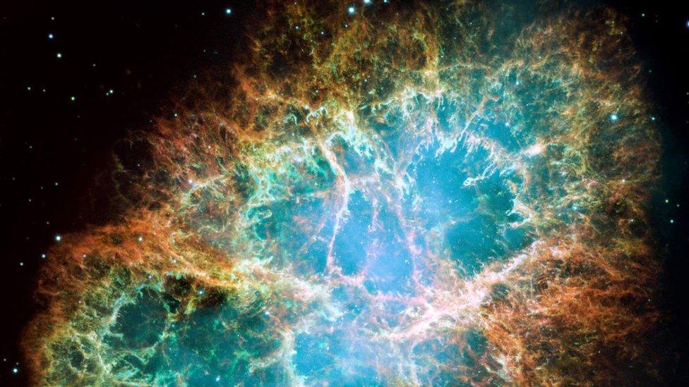 This is one of the largest photos ever taken by NASA's Hubble Space Telescope of the Crab Nebula