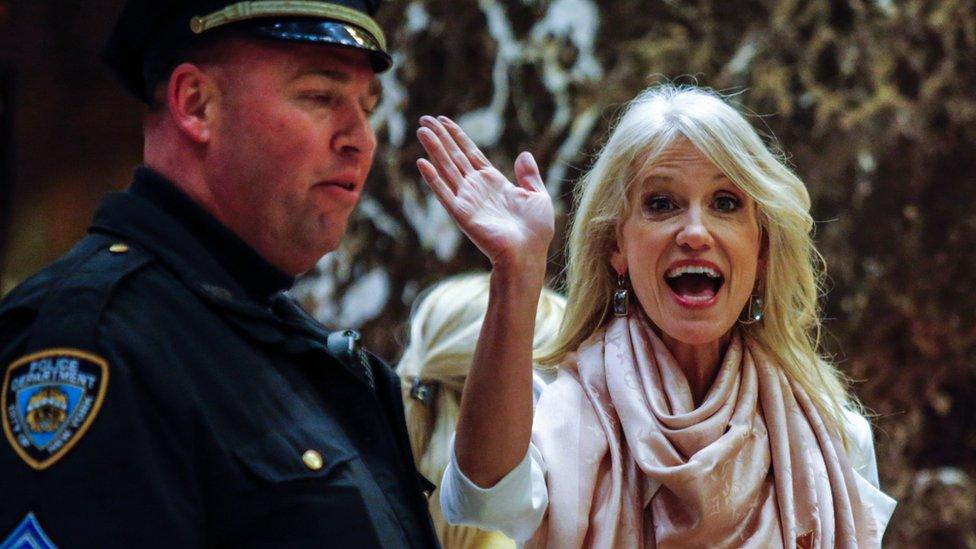 Kellyanne Conway at Trump Tower in New York on 7 December 2016