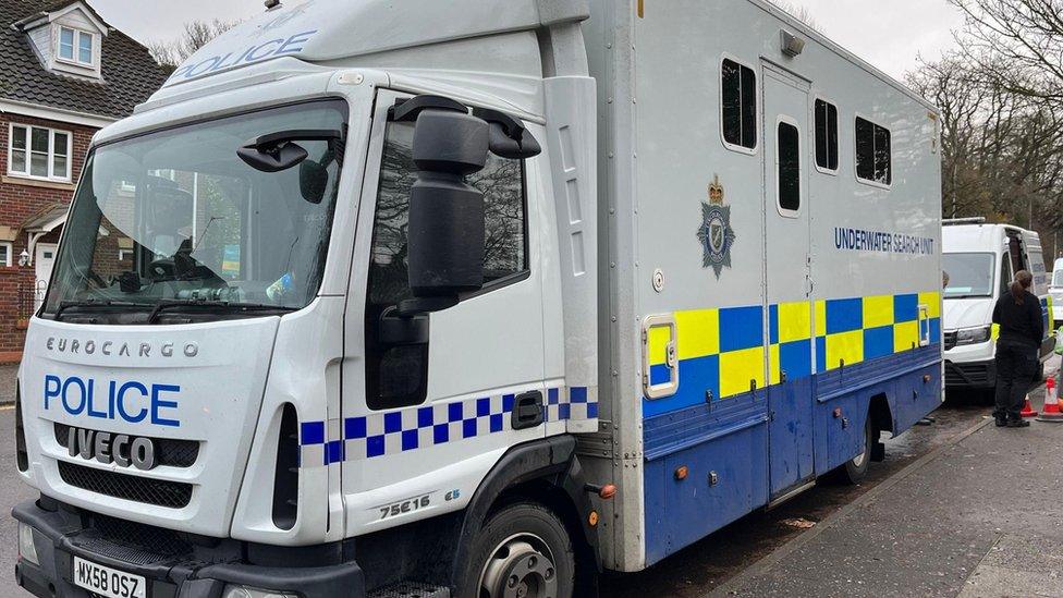 Police underwater support team vehicle