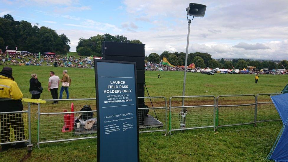 A field at the Bristol International Balloon Fiesta