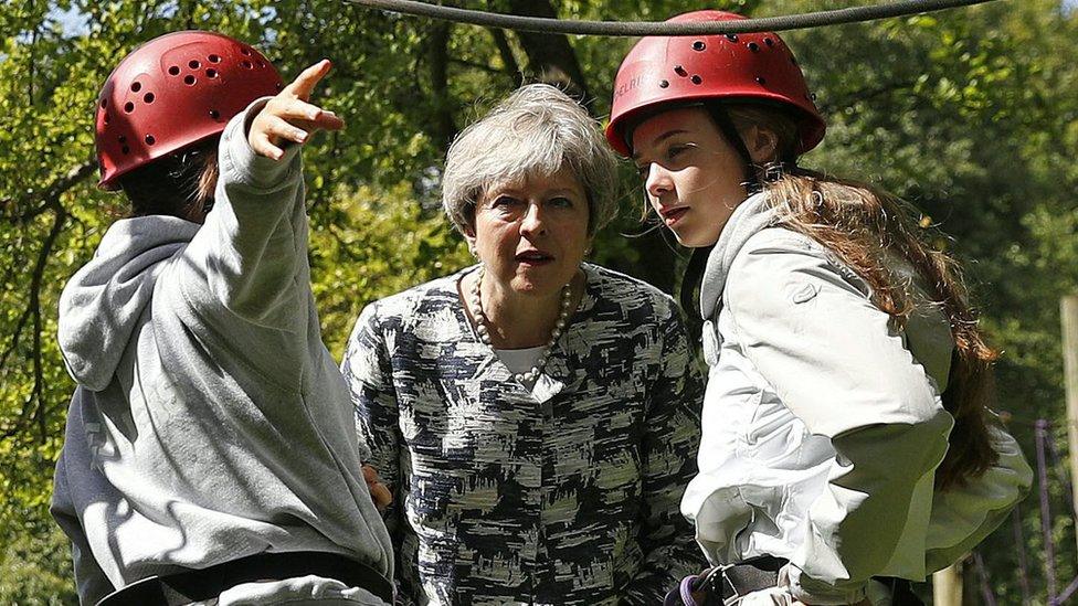 Theresa May at a National Citizen Service event