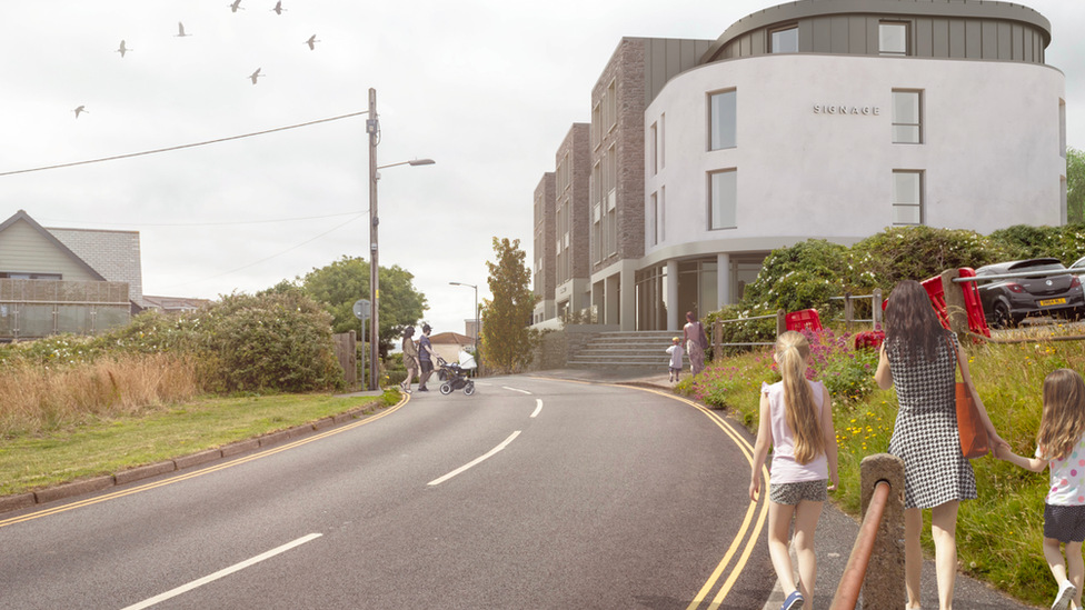 An artist's impression of the proposed hotel in St Ives