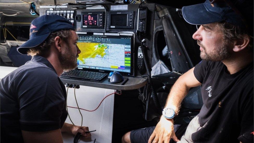 Pierre Casiraghi and Boris Herrmann aboard the Malizia II