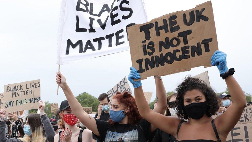 Protesters in London's Hyde Park