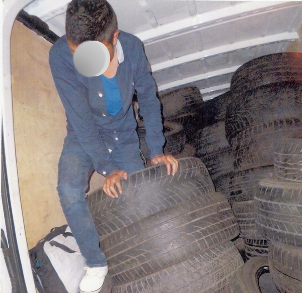 Vietnamese migrants hidden in van-load of tyres