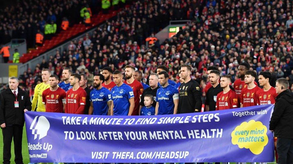 Liverpool and Everton at FA Cup Game supporting Heads Up