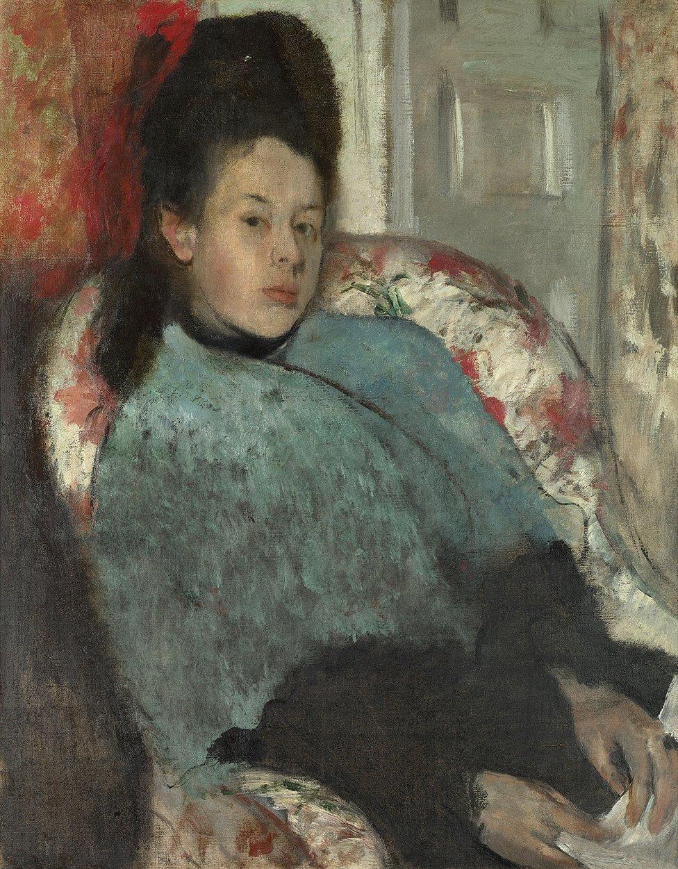 Portrait of Elena Carafa, c. 1875 by Edgar Degas, in the collection of the National Gallery, London