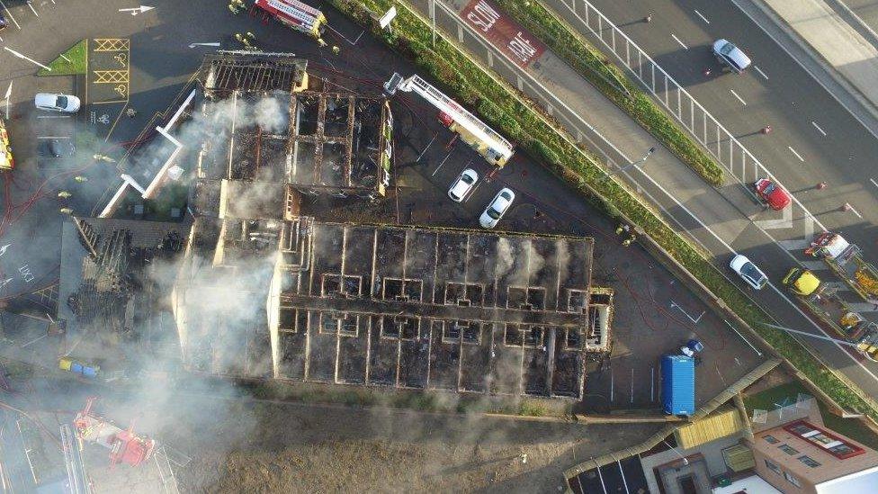 drones aerial footage of the Gateway to Wales Hotel in Deeside