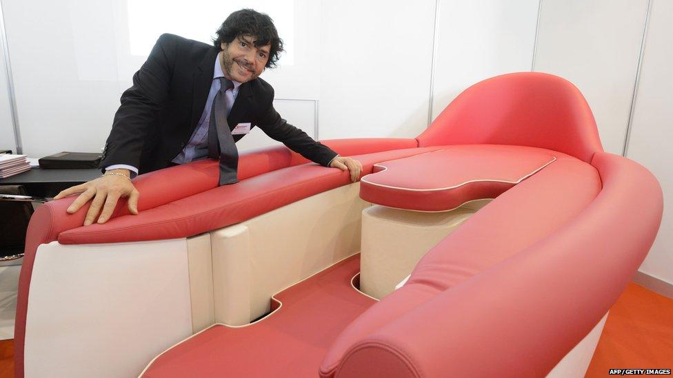 Inventor with the Desire sofa