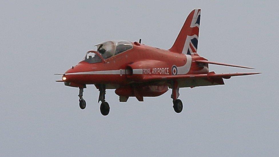 The plane that was struck by a bird at the airshow