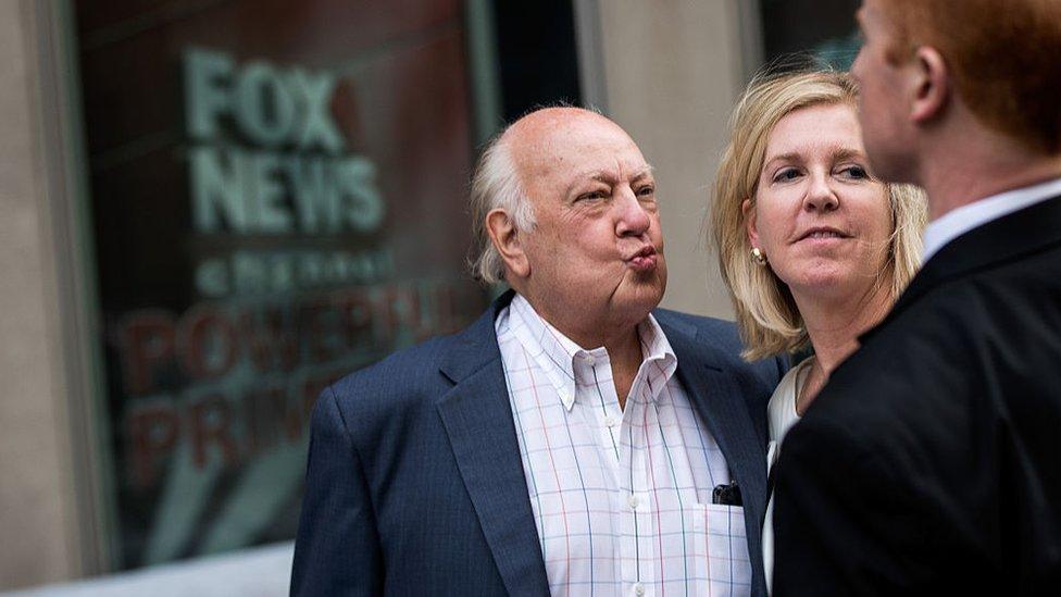 Ailes and his wife leave the Fox offices last summer