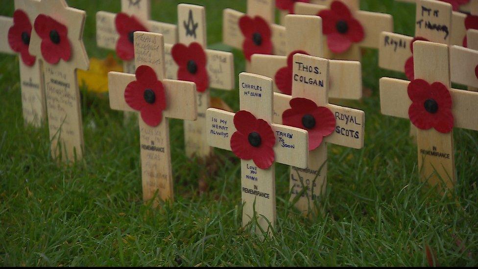 Poppies on crosses