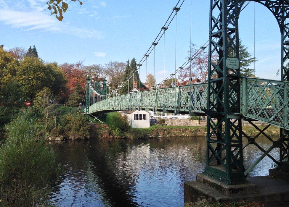 Porthill footbridge in Shrewsbury