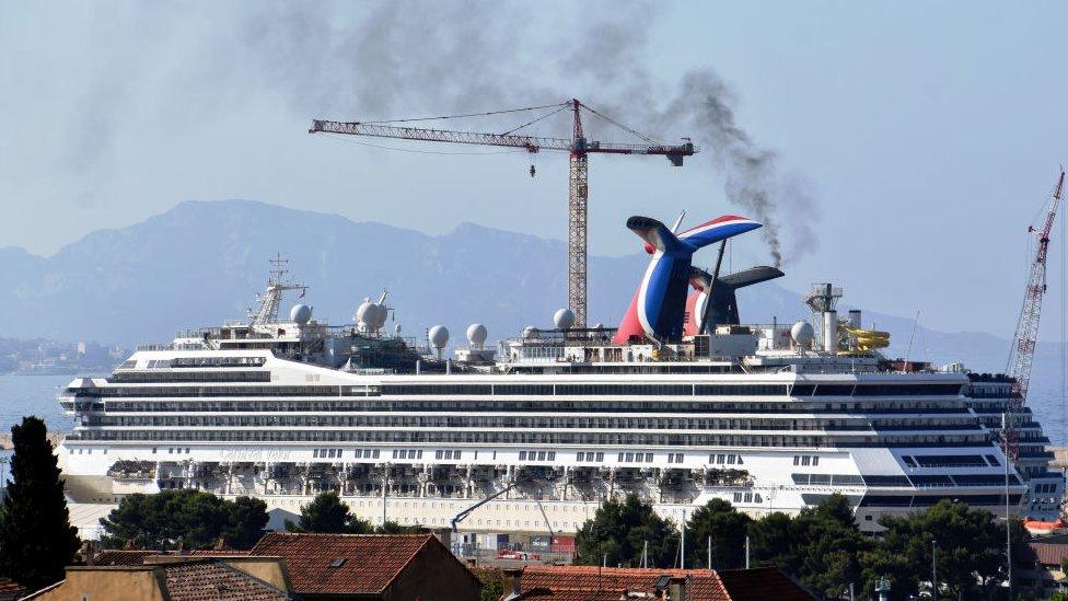 The Carnival Valor docked in Marseille