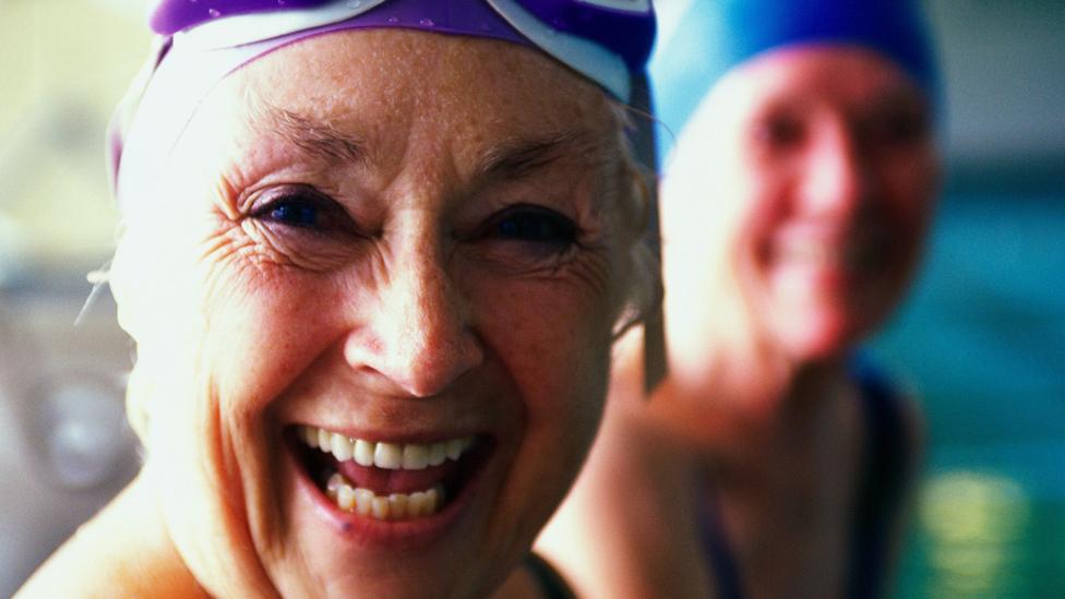 Woman in swimming pool