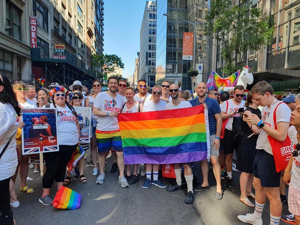 The Glasgow pride flag in New York